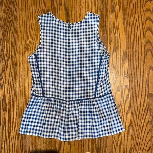J Crew gingham peplum top 100% silk - Picture 4 of 5